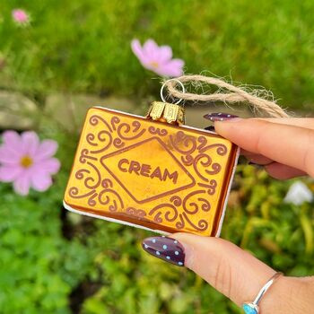 Christmas Glass Cream Biscuit Bauble, 2 of 3