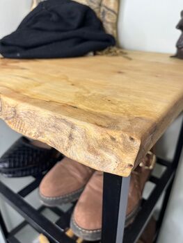 Handcrafted Shoe Rack With Spalted Beech Shelf, 5 of 10