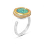 Small Round Emerald Turquoise Lagoon Adjustable Ring, thumbnail 3 of 3