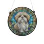 Shih Tzu Stained Glass Effect Suncatcher, thumbnail 3 of 6