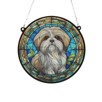 Shih Tzu Stained Glass Effect Suncatcher, 3 of 6