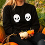 Twin Skull Halloween Sweatshirt Jumper, thumbnail 1 of 8