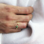Sterling Silver Moon And Birthstone Open Ring, thumbnail 2 of 9