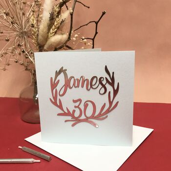 Personalised Papercut 30th Birthday Card, 6 of 7