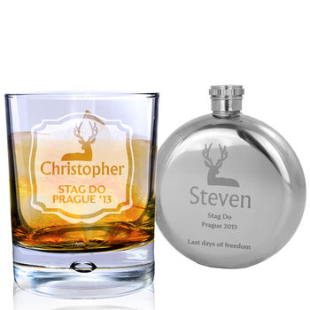 Personalised Stag Tumbler Bubble Glass, 2 of 3