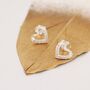 Sterling Silver Small Pair Of Open Heart Earrings, thumbnail 2 of 9