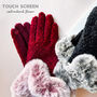 Fluffy Faux Fur Wave Cuff Suede Effect Gloves, thumbnail 7 of 12
