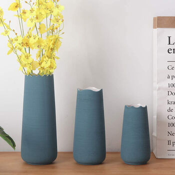 Blue Ceramic Flower Vase, 2 of 7