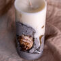 Concrete And Oyster Shell Pillar Candle, thumbnail 4 of 4
