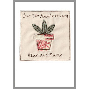 Personalised Pottery 9th Wedding Anniversary Card, 9 of 10