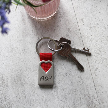 Personalised Heart Metal Keyring For Valentine's Day, 4 of 10