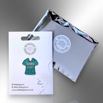Hospital Scrubs In A Choice Of Colours Enamel Brooch Lapel Pin Badge, Ideal Gift For Doctors, Nurses, Medical Staff, Students And Surgeons, 6 of 9