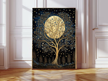 Set Of Two Moon And Stars Celestial Art Prints, 3 of 5