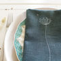 Embroidered Cow Parsley Linen Napkins, thumbnail 2 of 4