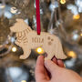Pet Dog Breed In Scarf Wooden Christmas Tree Decoration, thumbnail 1 of 6