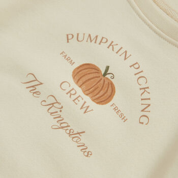 Personalised Ecru Pumpkin Picking Crew Children's Sweatshirt, 3 of 3