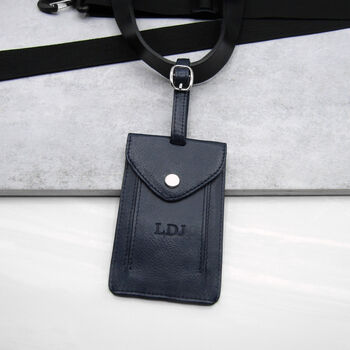 Personalised Metallic Edge Leather Luggage Tag, 3 of 7