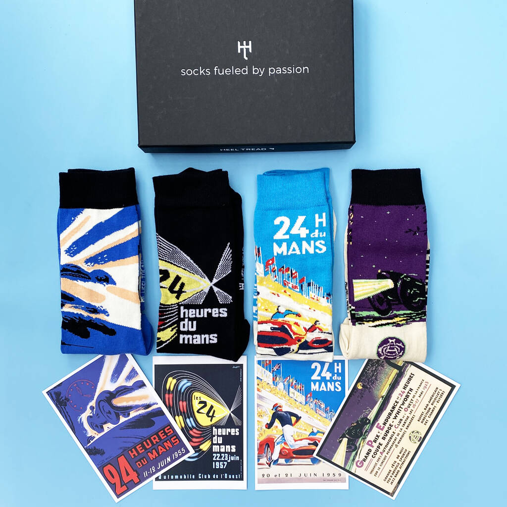 Le Mans Racing Posters Gift Socks, 1 of 12