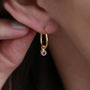 Birthstone Petite Hoops In 18ct Gold Vermeil Plated, thumbnail 2 of 8