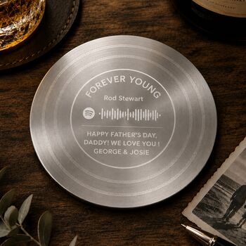 Personalised Father's Day Music Spotify Coaster, 3 of 4