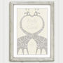 Giraffes: Personalised Wedding Print, thumbnail 1 of 5