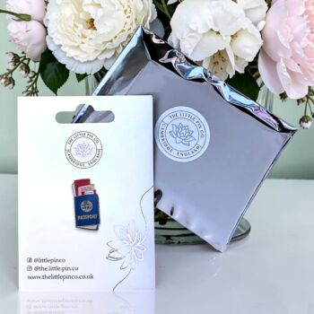Blue Passport With Tickets Small Hard Enamel Pin, 2 of 9