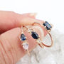 Popi 9ct Gold Double Pear Moonstone And Sapphire Ring, thumbnail 5 of 5