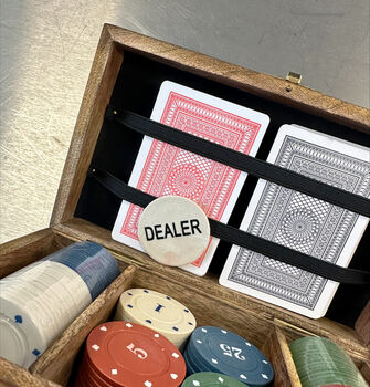Wooden Father's Day Hidden Message Poker Set, 3 of 3