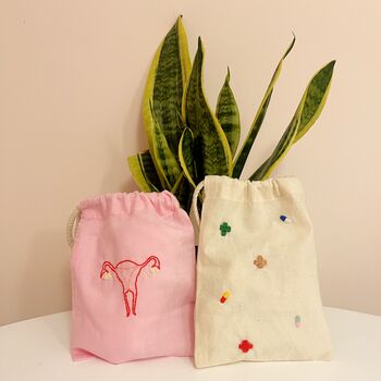 Hand Embroidered First Aid Feminine Toiletry Set, 6 of 7