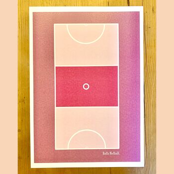 Netball Court Graphic Print In Team Colours, 2 of 12