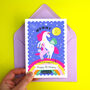 Personalised Happy Birthday Mummy Unicorn Card, thumbnail 3 of 7