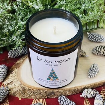 Personalised Tis The Season Christmas Candle Gift, 3 of 3