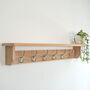 Solid Oak Coat Rack With Hooks, 10cm Deep, Oak Shelf With Hook, Chrome Hook, Silver Hook, Black Hook, Bronze, Brass Hooks, Copper, Oak Shelf, thumbnail 1 of 11