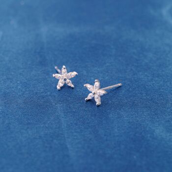 April 925 Sterling Silver Diamond Birthstone Stud Earrings, 2 of 8