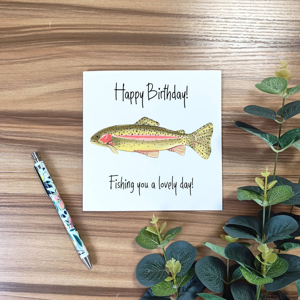 Personalised Fishing Birthday Card By Laura Stanley Designs
