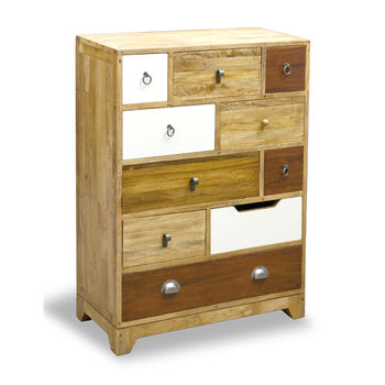 Eclectic Ten Drawer Tall Chest Natural, 2 of 4