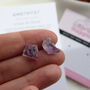 Amethyst Raw Stone Stud Earrings, thumbnail 4 of 6