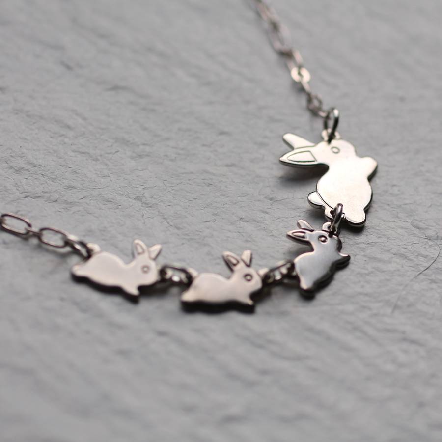 Silver Rabbit Family Necklace By Silk Purse, Sow's Ear ...