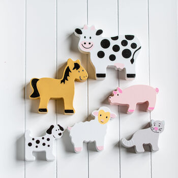 Personalised Wooden Farm Tractor Toy With Trailer And Animals, 8 of 12