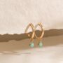 Mini Gold Amazonite Hoop Earrings, thumbnail 1 of 2
