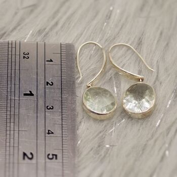 Green Amethyst Earrings Crafted In Sterling Silver, 6 of 6