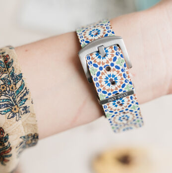 'Moorish' Leather Smartwatch Strap; Handmade Watch Band, 2 of 9