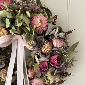 Cottage Style Dried Flower Wreath, 3 of 8