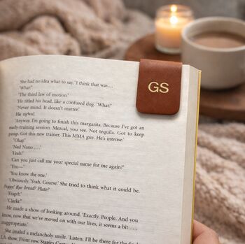 Personalised Vegan Leather Magnetic Bookmark, 4 of 8