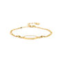 Oval Gold Plated Bracelet With Mother Of Pearl, thumbnail 2 of 3