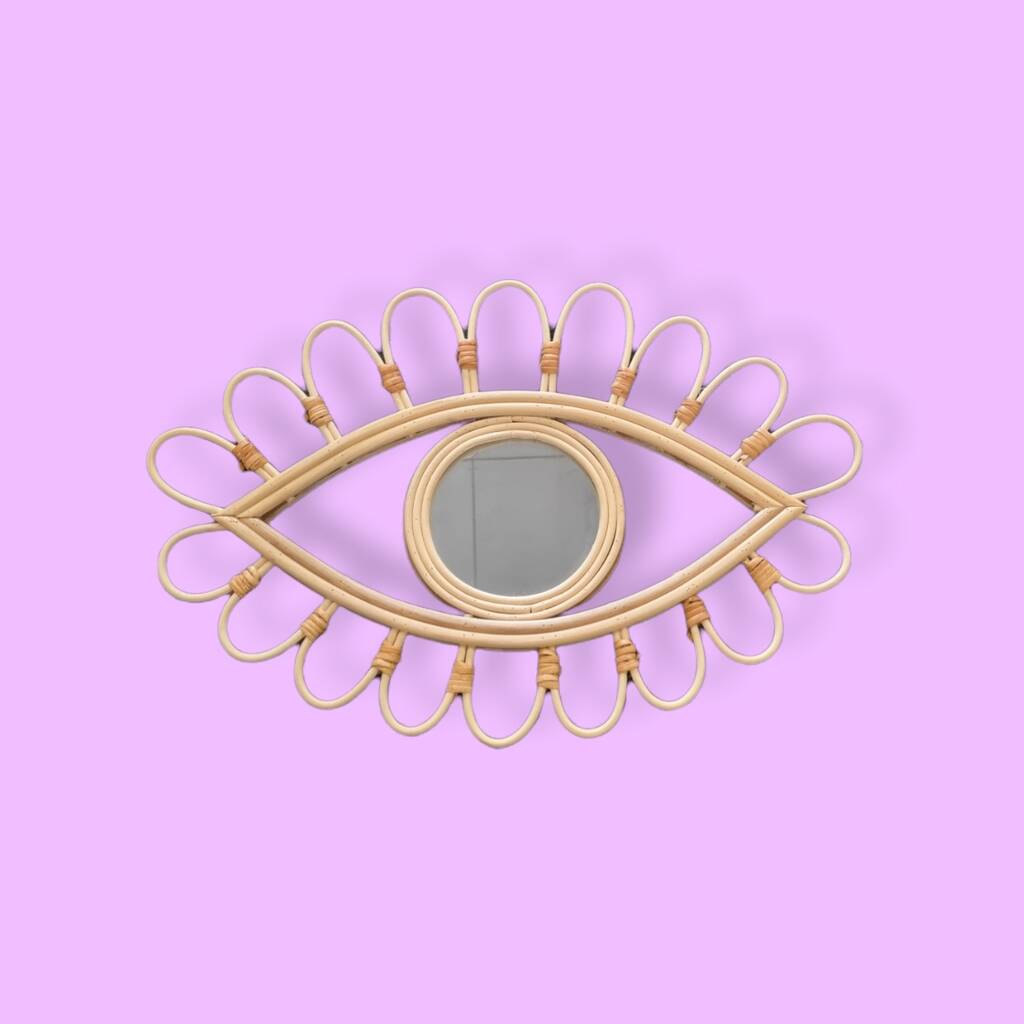 Natural Rattan Eye Wall Mirror By Posh Totty Designs Interiors