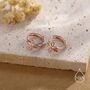 Sterling Silver Dainty Ribbon Bow Huggie Hoop Earrings, thumbnail 7 of 11
