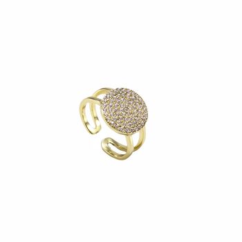 Adjustable Disc Ring Rose Or Gold Plated 925 Silver, 3 of 11