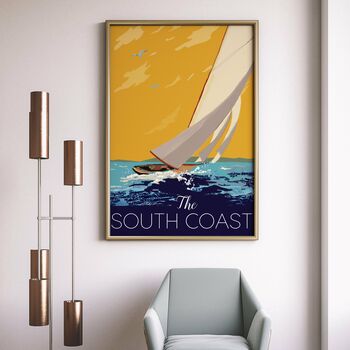 South Coast Vintage Travel Poster, 2 of 7