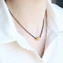 Indian Gold Plated Black Bead Mangalsutra Nazaria Necklace, thumbnail 3 of 4